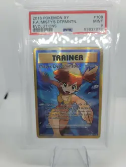 2016 Pokemon XY Evolutions 108 Full Art/Misty's Determination PSA 9 - Image 1