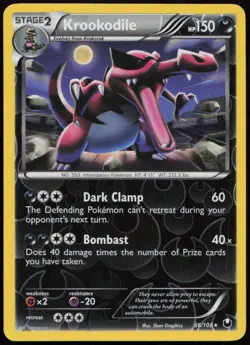 Krookodile 66/108 NM Dark Explorers Rare Reverse Holo Pokemon - Image 1