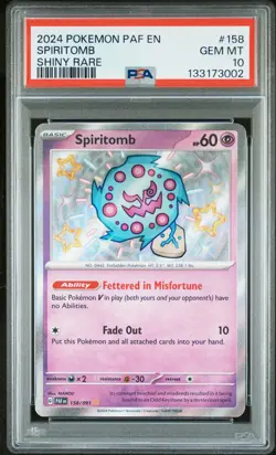 2024 POKEMON PAF EN-PALDEAN FATES SHINY RARE #158 SPIRITOMB PSA 10 - Image 1