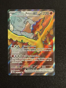 Pokemon TCG Team Rocket’s Moltres Ex 208/182 Destined Rivals Pokemon Full Art - Image 1