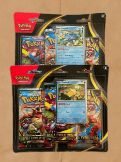 Pokemon TCG Mega Evolution 3-Pack Blister - Psyduck & Golduck - 6 Booster Packs - Image 1