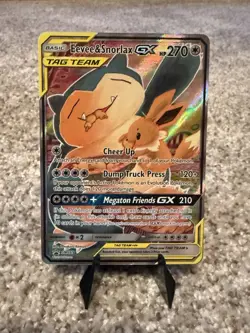 Pokemon Eevee & Snorlax GX TAG TEAM Promo Holo SM169 English ⭐Near Mint! ⭐ - Image 1