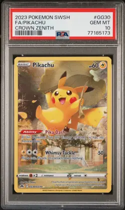 Pikachu Full Art PSA 10 2023 Pokemon Sword And Shield Crown Zenith #GG30 - Image 1