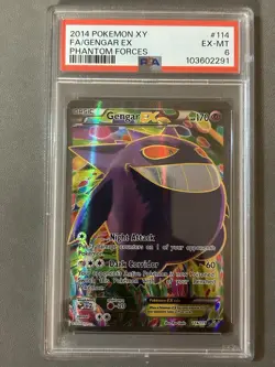 2014 POKEMON FA Gengar EX XY Phantom Forces 114 PSA 6 - Image 1