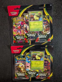 2-Perfect Order 3-Pack Blister Chikorita Promo; New, Factory Sealed; Pokemon TCG - Image 1