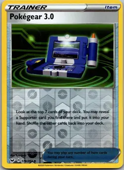 Pokegear 3.0 174/202 Uncommon Sword & Shield Pokemon Reverse Holo Near Mint - Image 1