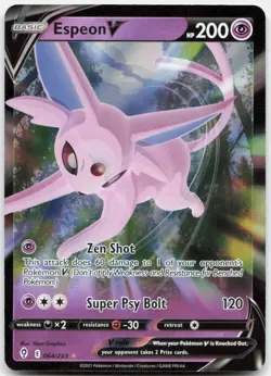 Pokemon TCG - Espeon V 64/203 - Full Art - SWSH07: Evolving Skies NM - Image 1