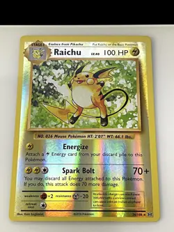 Raichu 36/108 Holo Rare Evolutions Pokemon Reverse Holo Near Mint - Image 1