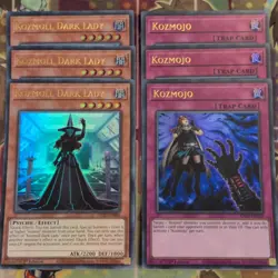 3 x GFTP-EN086/EN123 Kozmoll Dark Lady & Kozmojo Ultra Rare Yugioh Mint Playsets - Image 1
