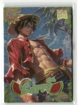 MONKEY D LUFFY SR SR-027 Holographic One Piece Anime Collectible Card - Image 1