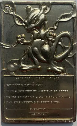Pokemon 23K Gold Plated Mewtwo Trading Card 1999 Burger King Limited Edition - Image 2