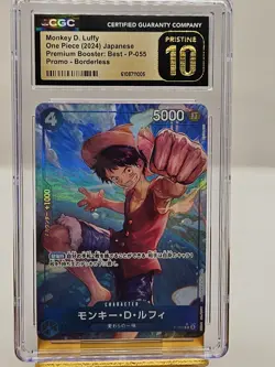 CGC 10 PRISTINE JAPANESE ONE PIECE 2024 Monkey D Luffy P-055 The Best PRB-01 - Image 1