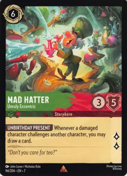 Mad Hatter Unruly Eccentric Disney Lorcana Archazia's Island EN7 Regular 94/204 - Image 1