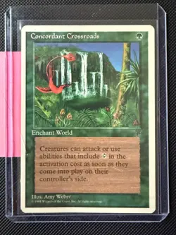 Concordant Crossroads MTG 1995 Chronicles Rare Enchant World LP Haste Card 🔥 - Image 1