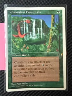 Concordant Crossroads MTG 1995 Chronicles Rare Enchant World LP Haste Card 🔥 - Image 2