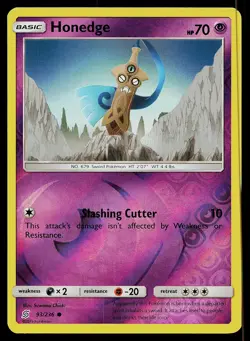 Pokemon Card Unified Minds Honedge 93/236 Common Reverse Holo - Image 1
