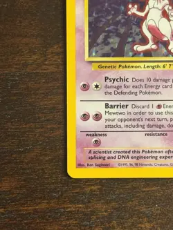 Pokemon Mewtwo Base Set 10/102 Holo Rare 60 HP English Card 1999 - Image 5