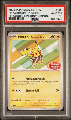 Pikachu in Batik Shirt - Indonesian Journey Promo 101/SV-P - Pokemon Card - Image 1