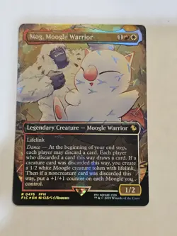 Mog, Moogle Warrior (Borderless) (Chocobo Track Foil) Commander: Final... - Image 1