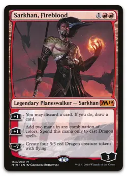 Sarkhan, Fireblood #154 (NM) Core Set 2019 M19 Magic MTG - Image 1