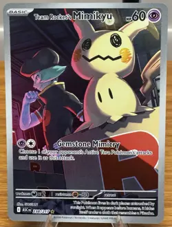 Team Rocket's Mimikyu Pokemon Card 60 HP Rare Full Art 238/217 ASC EN - Image 1