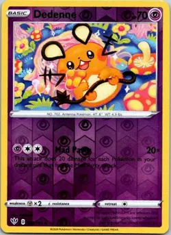Dedenne Uncommon SWSH03: Darkness Ablaze 078/189 LP Reverse Holo Pokemon Card - Image 1