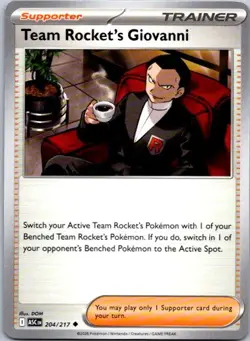 Team Rocket's Giovanni Uncommon ME: Ascended Heroes 204/217 LP Pokemon - Image 1