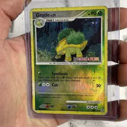 Pokemon TCG Grotle Card 49/130 Reverse Holo Stamped Diamond & Pearl HP Poor 2007 - Image 1