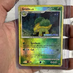 Pokemon TCG Grotle Card 49/130 Reverse Holo Stamped Diamond & Pearl HP Poor 2007 - Image 2