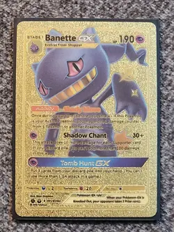 Pokemon Banette Gx 61/94 Gold Foil Fan Art - Image 1