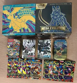 Pokemon TCG: MASSIVE LOT Ascended Heroes (ETB) Mega Evolution White Black Packs+ - Image 1