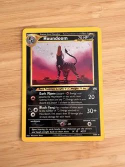 Houndoom 8/64 Pokemon 1st Edition Neo Revelation Holo Rare - MP - Image 1