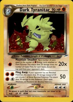 Pokemon Dark Tyranitar 11/105 Neo Destiny Holo Rare Moderately Played - Image 1