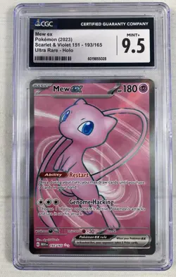 Mew EX 193/165 CGC Mint+ 9.5 FA Full Art Holo Ultra Rare Pokemon 151 - Image 1