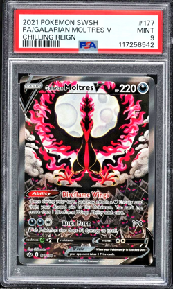 2021 #177 FA/Galarian Moltres V PSA 9 Sword & Shield Chilling Reign Pokemon - Image 1