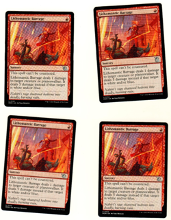 Set Of 4 Lithomantic Barrage #0152 March Of The Machine Magic the Gathering Card - Image 1
