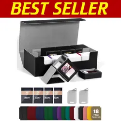 Stylish MTG Card Storage Box - Large Waterproof Case with Small Deck Organizers - Image 1