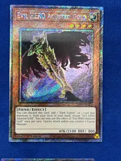 Yu-Gi-Oh! TCG Evil Hero Adusted Gold Platinum Secret Rare Card RA04-EN029 - Image 1