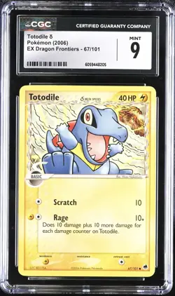 CGC 9 Totodile Delta 67/101 EX Dragon Frontiers 2006 Pokemon Card - Image 1