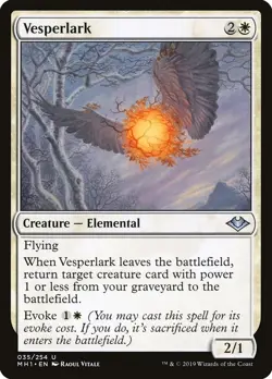 1 FOIL Vesperlark LP Lightly Played Magic the Gathering MTG 2019 Modern Horizons - Image 1