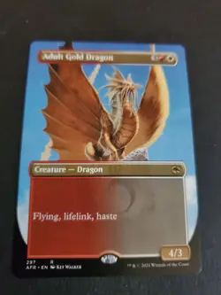 Adult Gold Dragon (Borderless) NM #297 Adventures in the Forgotten Realms MTG - Image 1