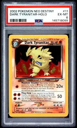 2002 Pokemon Neo Destiny Dark Tyranitar Holo PSA 6 #11/105 - Image 1