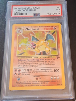 Pokemon Base Set 2 Charizard Holo Rare 4/130 PSA 7 2000 Wizards of the Coast - Image 1