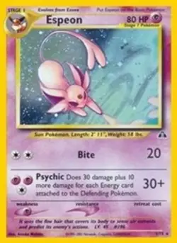 Espeon (1, #01/75) - Unlimited Holofoil Neo Discovery MP Pokemon - Image 1