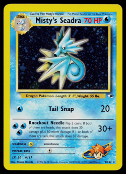 Pokemon Card - Gym Heroes Misty's Seadra 9/132 PRERELEASE STAMP Holo Rare Promo - Image 1
