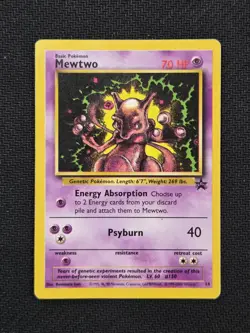 Mewtwo 14 Black Star Movie Promo Vintage Rare Pokemon HP - Image 1