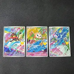 Pokemon First Partner Illustration Collection Series 1 Alolan Starters Promo Set - Image 1