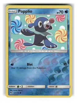 Popplio 65/214 Common Lost Thunder Pokemon Reverse Holo Near Mint - Image 1