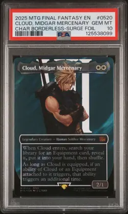 2025 PSA 10 MTG Final Fantasy Cloud Midgar Mercenary Surge Foil 0520 English - Image 1