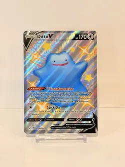 Pokemon Shining Fates Shiny Ditto V SV118/SV122 NM/MT+ Full Art Holo - Image 2